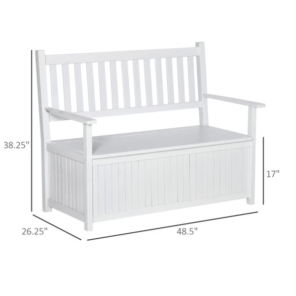 Banc Blanc à Deux Places Par Outsunny De 48,5 Po X 38,25 Po 5 Banc Blanc à Deux Places Par Outsunny De 48,5 Po X 38,25 Po – Image 3