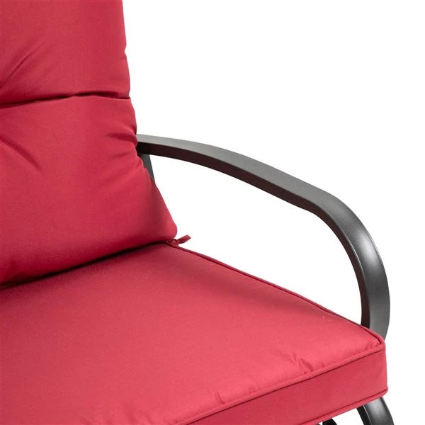 Fauteuil Coulissant D'extérieur Rouge En Acier à 2 Places Par Outsunny 6 Fauteuil Coulissant D'extérieur Rouge En Acier à 2 Places Par Outsunny – Image 4