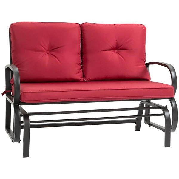 Fauteuil Coulissant D'extérieur Rouge En Acier à 2 Places Par Outsunny 3 Fauteuil Coulissant D'extérieur Rouge En Acier à 2 Places Par Outsunny