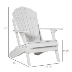 Chaise Adirondack En Bois Par Outsunny Avec Repose-pieds, Blanc 8 Chaise Adirondack En Bois Par Outsunny Avec Repose-pieds, Blanc -Outsunny 331026155 AlternateImage2 l