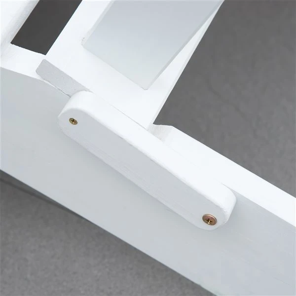 Chaise Adirondack En Bois Par Outsunny Avec Repose-pieds, Blanc 6 Chaise Adirondack En Bois Par Outsunny Avec Repose-pieds, Blanc – Image 4