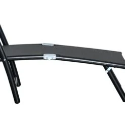 Chaise Longue En Métal Noir Par Outsunny Avec Siège En Tissu Maillé Noir, Ens. De 2 -Outsunny 331026156 AlternateImage7 l