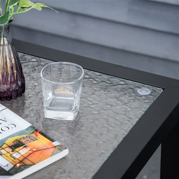 Chaise Longue En Métal Noir Par Outsunny Avec Siège En Tissu Maillé Gris, 3 Pièces 6 Chaise Longue En Métal Noir Par Outsunny Avec Siège En Tissu Maillé Gris, 3 Pièces – Image 4