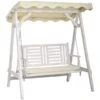 Balancelle De Véranda à 2 Places En Bois Blanc Par Outsunny 2 Balancelle De Véranda à 2 Places En Bois Blanc Par Outsunny -Outsunny 331026169 MainImage 001 l