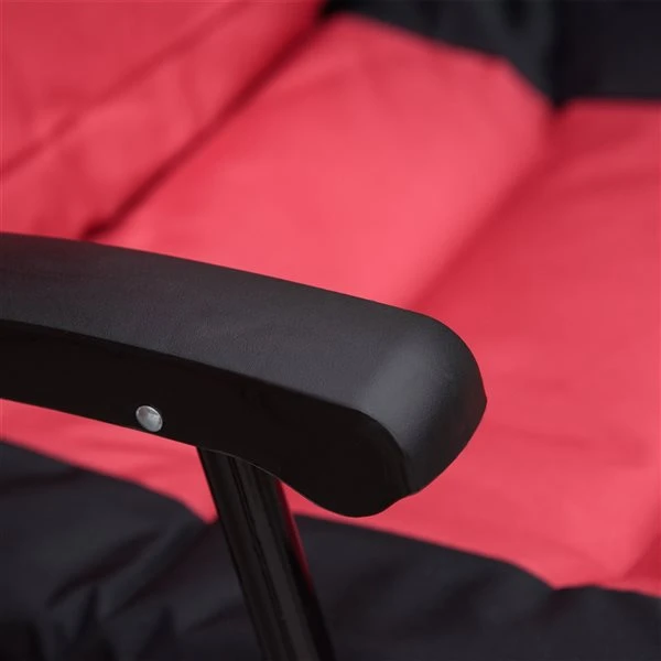 Chaise Berçante En Métal Noir Par Outsunny Avec Coussin Rouge, 3 Pièces 7 Chaise Berçante En Métal Noir Par Outsunny Avec Coussin Rouge, 3 Pièces – Image 5