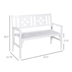 Banc Pliant Blanc à Deux Places Par Outsunny De 47,5 Po X 35,5 Po -Outsunny 331026173 AlternateImage2 l