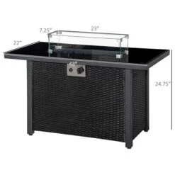 Table-foyer Extérieur Au Gaz En Acier Noir Par Outsunny De 43 Po, 50 000 BTU 9 Table-foyer Extérieur Au Gaz En Acier Noir Par Outsunny De 43 Po, 50 000 BTU -Outsunny 331026177 AlternateImage2 l