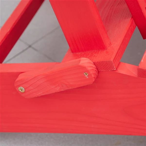 Chaise Adirondack En Bois Par Outsunny Avec Repose-pieds, Rouge 6 Chaise Adirondack En Bois Par Outsunny Avec Repose-pieds, Rouge – Image 4