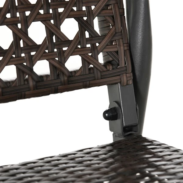 Fauteuil Coulissant D'extérieur Brun En Acier à 2 Places Par Outsunny 6 Fauteuil Coulissant D'extérieur Brun En Acier à 2 Places Par Outsunny – Image 4