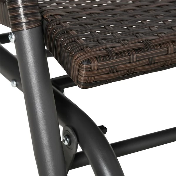 Fauteuil Coulissant D'extérieur Brun En Acier à 2 Places Par Outsunny 7 Fauteuil Coulissant D'extérieur Brun En Acier à 2 Places Par Outsunny – Image 5