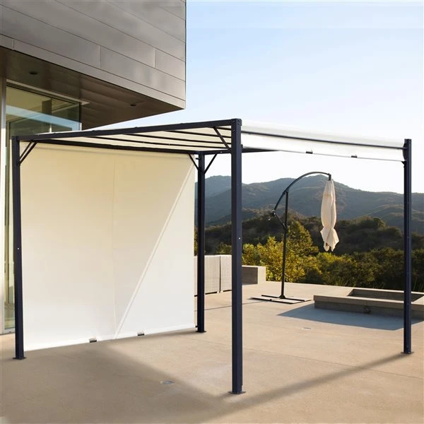 Pergola Avec Tout Rétractable En Métal De 10 Pi X 10 Pi Par Outsunny 4 Pergola Avec Tout Rétractable En Métal De 10 Pi X 10 Pi Par Outsunny – Image 2