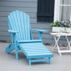 Chaise Adirondack Pliante En Bois Pour Le Patio Avec Pouf Bleu Par Outsunny 7 Chaise Adirondack Pliante En Bois Pour Le Patio Avec Pouf Bleu Par Outsunny -Outsunny 331044650 AlternateImage1 l