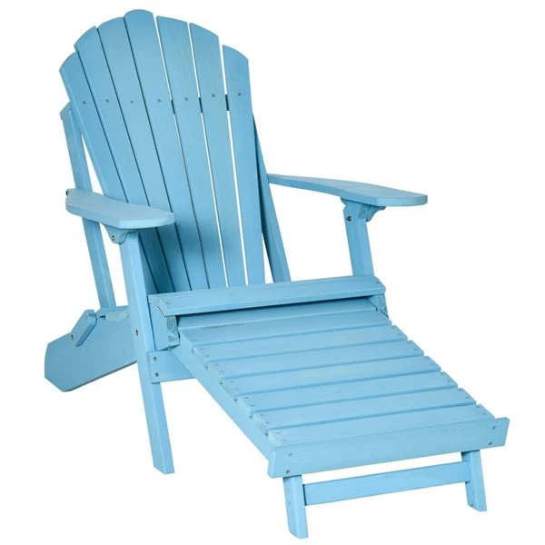 Chaise Adirondack Pliante En Bois Pour Le Patio Avec Pouf Bleu Par Outsunny 3 Chaise Adirondack Pliante En Bois Pour Le Patio Avec Pouf Bleu Par Outsunny