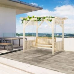 OUTSUNNY Balancelle De Jardin En Bois Naturel 2 Places Par Outusnny -Outsunny 331044652 AlternateImage1 l