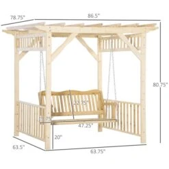 OUTSUNNY Balancelle De Jardin En Bois Naturel 2 Places Par Outusnny -Outsunny 331044652 AlternateImage2 l