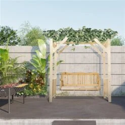 OUTSUNNY Balancelle De Jardin En Bois Naturel 2 Places Par Outusnny -Outsunny 331044652 AlternateImage3 l