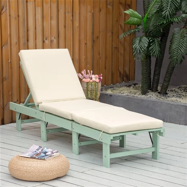 Chaise Longue Inclinable Pliable De Jardin En Bois Vert Part Outsunny 4 Chaise Longue Inclinable Pliable De Jardin En Bois Vert Part Outsunny – Image 2