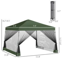 Chapiteau Pliable Vert De 12 Pi X 12 Pi Par Outsunny Avec Filet En Maille 9 Chapiteau Pliable Vert De 12 Pi X 12 Pi Par Outsunny Avec Filet En Maille -Outsunny 331044676 AlternateImage2 l