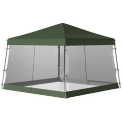 Chapiteau Pliable Vert De 12 Pi X 12 Pi Par Outsunny Avec Filet En Maille 10 Chapiteau Pliable Vert De 12 Pi X 12 Pi Par Outsunny Avec Filet En Maille -Outsunny 331044676 AlternateImage6 l