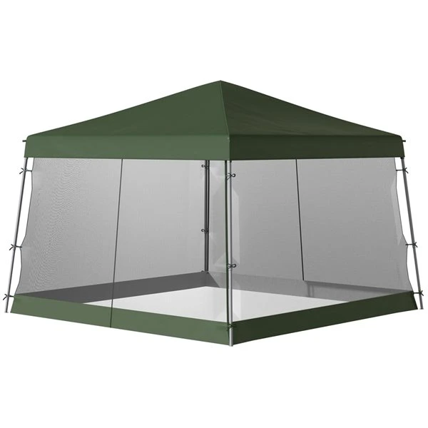 Chapiteau Pliable Vert De 12 Pi X 12 Pi Par Outsunny Avec Filet En Maille 6 Chapiteau Pliable Vert De 12 Pi X 12 Pi Par Outsunny Avec Filet En Maille – Image 4