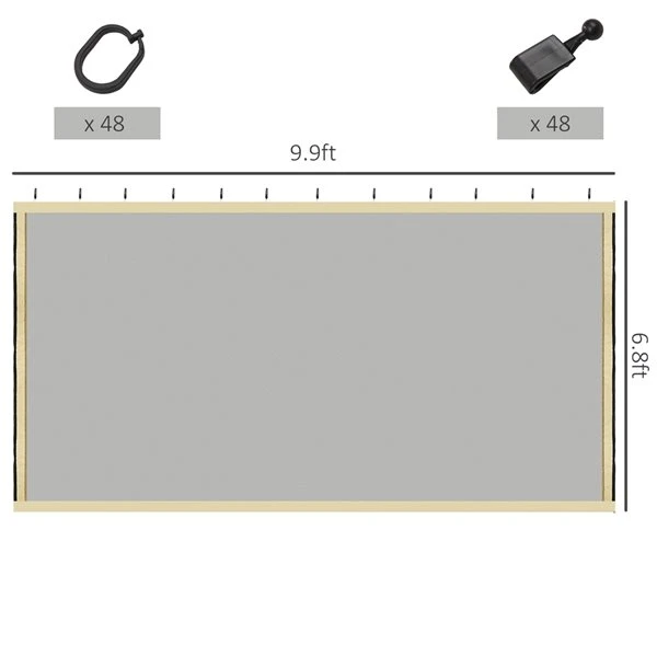 Toile Moustiquaire Universel De Remplacement De 10 Pi X 10 Pi Pour Abri-soleil Par Outsunny, Beige 5 Toile Moustiquaire Universel De Remplacement De 10 Pi X 10 Pi Pour Abri-soleil Par Outsunny, Beige – Image 3