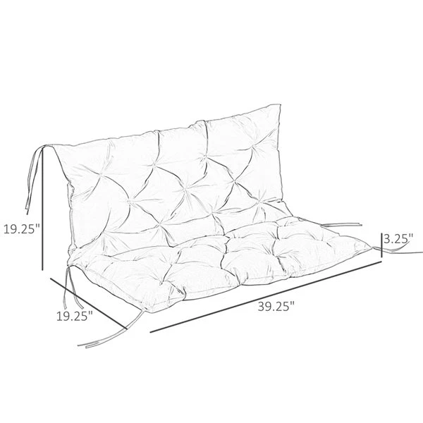 Coussin Noir 2 Places Pour Balancelle De Véranda Par Outsunny 5 Coussin Noir 2 Places Pour Balancelle De Véranda Par Outsunny – Image 3