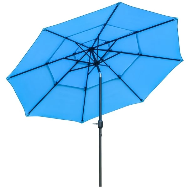 Parasol Bleu Ciel Outsunny De 9 pi Avec Inclinaison à Bouton-poussoir 6 Parasol Bleu Ciel Outsunny De 9 pi Avec Inclinaison à Bouton-poussoir – Image 4