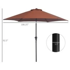Parasol Brun Café Outsunny De 9 pi Avec Inclinaison à Bouton-poussoir 9 Parasol Brun Café Outsunny De 9 pi Avec Inclinaison à Bouton-poussoir -Outsunny 331058217 AlternateImage2 l