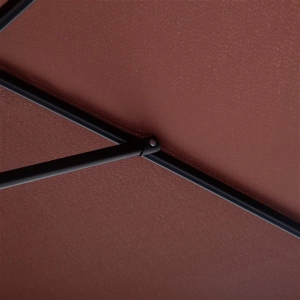 Parasol Brun Café Outsunny De 9 pi Avec Inclinaison à Bouton-poussoir 7 Parasol Brun Café Outsunny De 9 pi Avec Inclinaison à Bouton-poussoir – Image 5