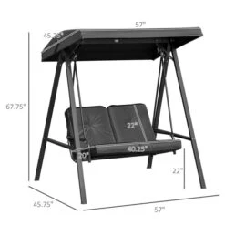 Balancelle De Véranda Outsunny En Acier Noir Pour 2 Personnes 9 Balancelle De Véranda Outsunny En Acier Noir Pour 2 Personnes -Outsunny 331058220 AlternateImage2 l