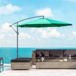 Parasol Vert Décentré Outsunny De 10 Pi, Base Incluse -Outsunny 331058223 AlternateImage1 l
