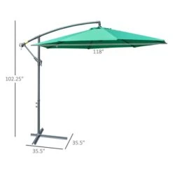 Parasol Vert Décentré Outsunny De 10 Pi, Base Incluse -Outsunny 331058223 AlternateImage2 l