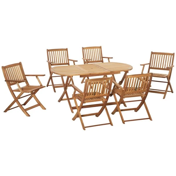 Ensemble De Salle à Manger Extérieur Outsunny En Bois De Peuplier, 7 Pièces 3 Ensemble De Salle à Manger Extérieur Outsunny En Bois De Peuplier, 7 Pièces