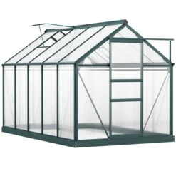 Serre De Jardin En Aluminium Avec Fenêtre Et Porte De 10 Pi X 6 Pi X 7 Pi Par Outsunny